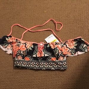 Floral off the shoulder swimsuit top